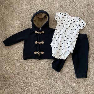 Carters baby boy 3 piece outfit set size 12 months